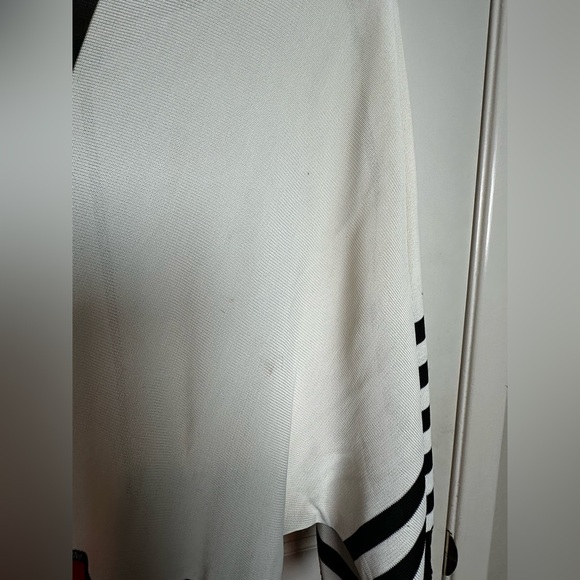 St. John Red, Black, and White Striped Cardigan - Picture 6 of 16